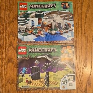 LEGO Minecraft Instruction Booklets- Snow Hideout and Ender Dragon LOT H